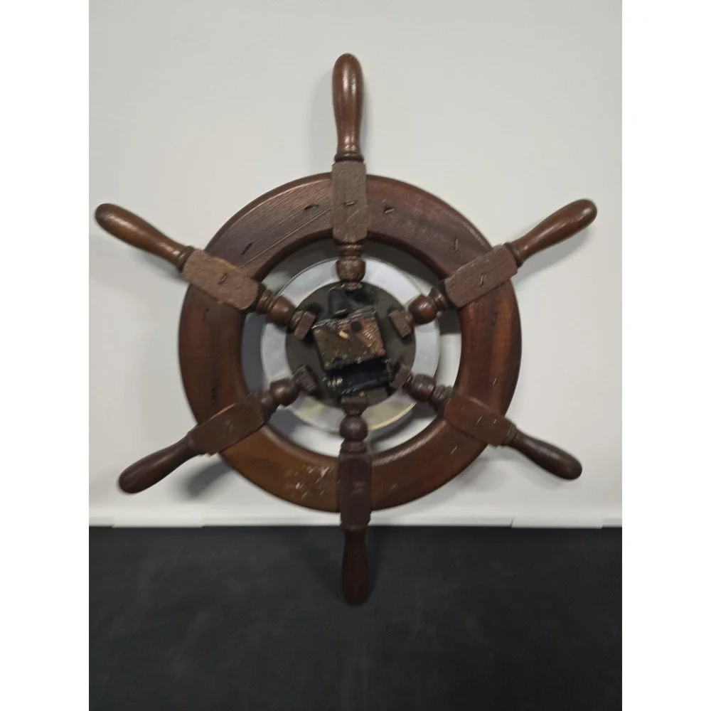 Vintage Seth Thomas Capstan 2326 Nautical Ship Captain's Wheel Wall Clock
